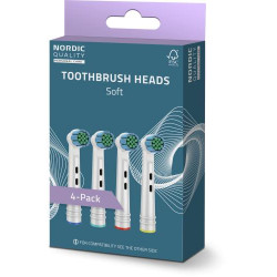 Zobu birstes uzgaļi Nordic Quality piemērots Oral-B®, Standard Soft 4 gab. / 2270013