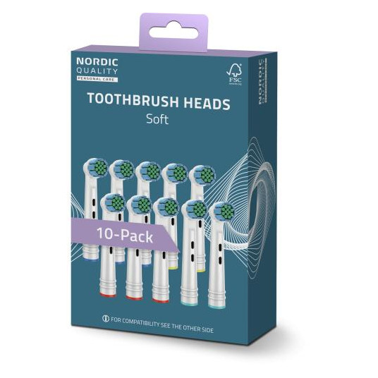 Zobu birstes galviņas Nordic Quality piemērotas Oral-B®, Standard Soft 10 gab. / 2270014