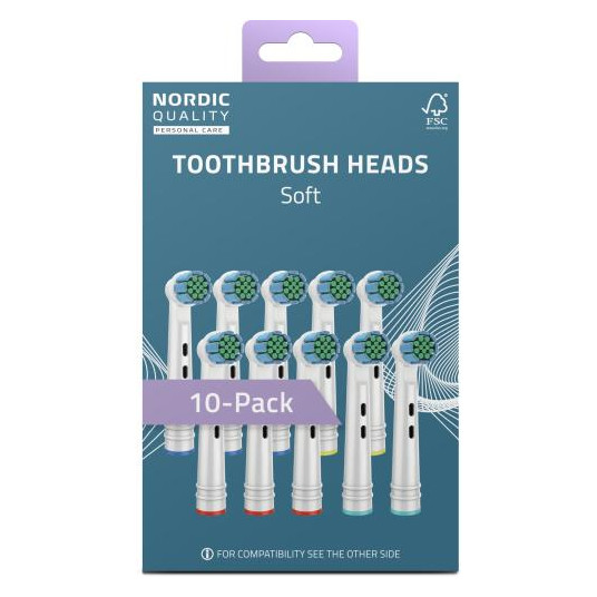 Zobu birstes galviņas Nordic Quality piemērotas Oral-B®, Standard Soft 10 gab. / 2270014