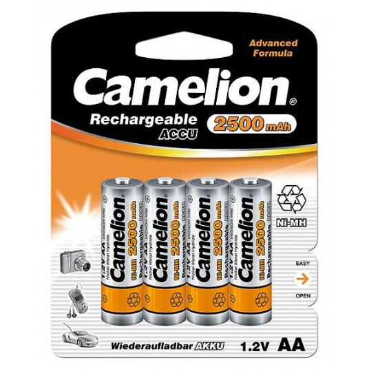 Camelion AA/HR6, 2500 mAh, Rechargeable Batteries Ni-MH, 4 pc(s)