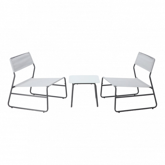 Āra mēbeļu komplekts - Balts (galds - 2 krēsli) 