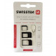 Adapteris Swissten SIM Card Adapter Kit + Needle Melns