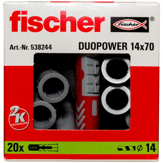 Fischer DUOPOWER universāls fiksators 14X70 (garā versija) 20 gab.
