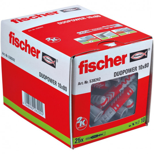 Universāls fiksators Fischer DUOPOWER 10X80 (garā versija) 25 gab.