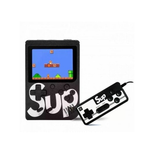 RoGer Retro mini spēļu konsole ar 400 spēlēm / 3 collu krāsains ekrāns / TV izeja / tālvadības pults / melns