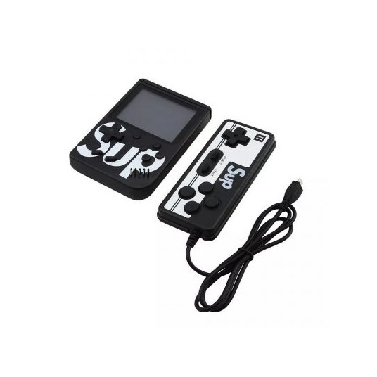 RoGer Retro mini spēļu konsole ar 400 spēlēm / 3 collu krāsains ekrāns / TV izeja / tālvadības pults / melns