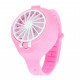 RoGer portatīvais mini pulksteņa ventilators USB bērniem rozā krāsā