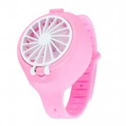 RoGer portatīvais mini pulksteņa ventilators USB bērniem rozā krāsā