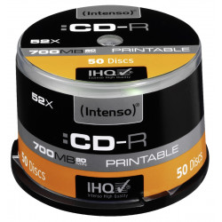 1x50 Intenso CD-R 80 / 700 MB 52x ātrums, drukājams, scr. res.