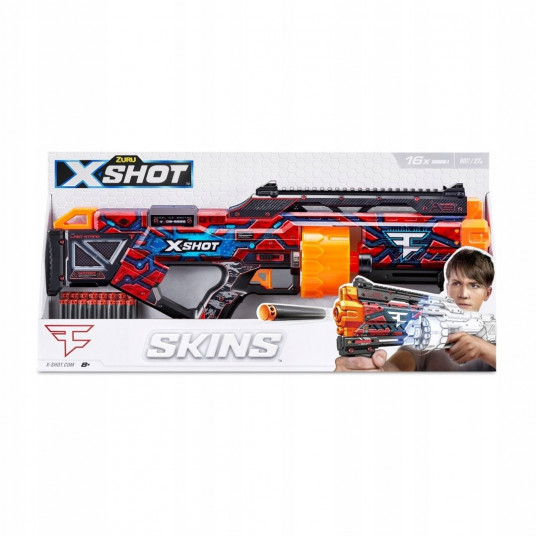 Putu šautriņu šāvēja ZURU X-SHOT SKINS LAST STAND palaišanas ierīce, 16 bultas (36518H)
