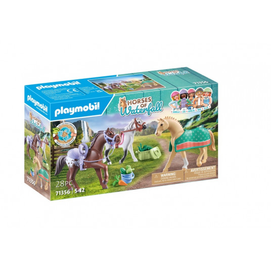 Konstruktors Playmobil Trīs zirgi ar segliem 71356
