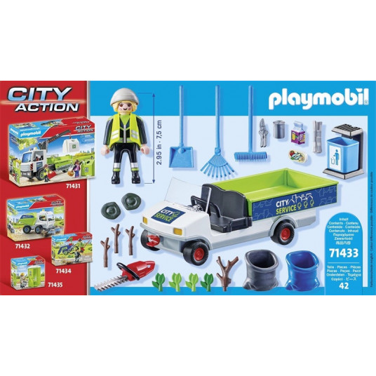 Konstruktors Playmobil ielu tīrīšanas līdzeklis ar elektrisko ar transportlīdzekli 71433