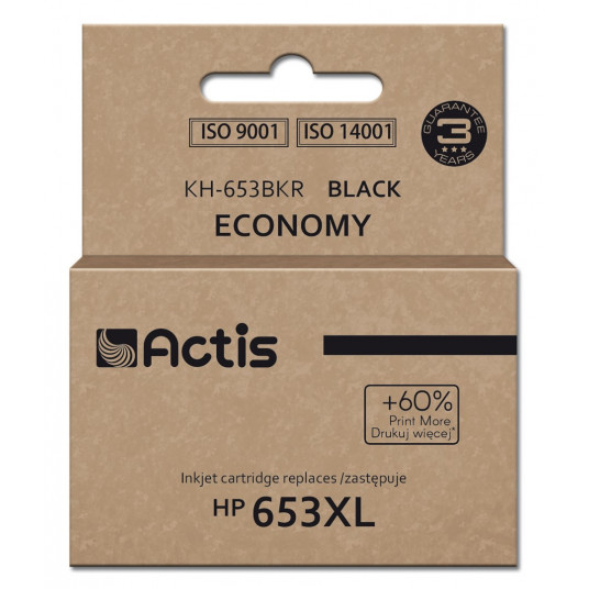 Actis KH-653BKR tinte HP printerim, nomaiņa HP 653XL 3YM75AE; piemaksa; 20 ml; 575 lappuses; melns
