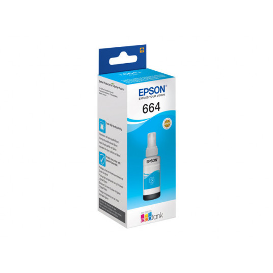 Epson T664 EcoTank - mustepullo, syaani