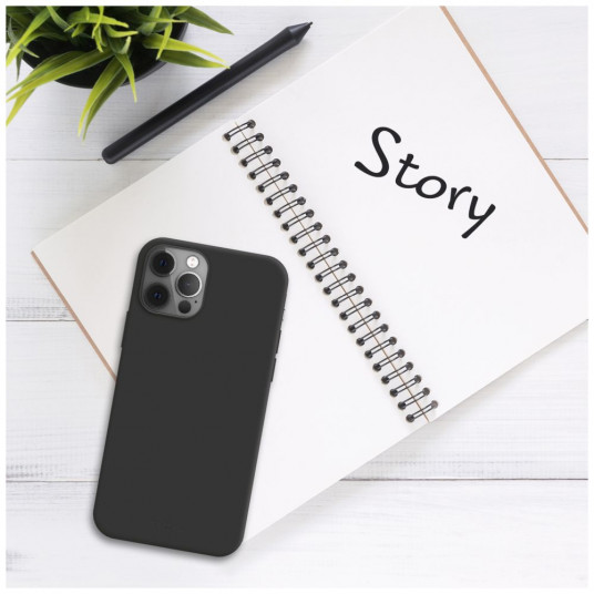 Fiksēts | Fiksēts stāsts | Aizmugurējais vāks | Xiaomi | Redmi Note 13 Pro / POCO M6 Pro | Gumijots | Melns