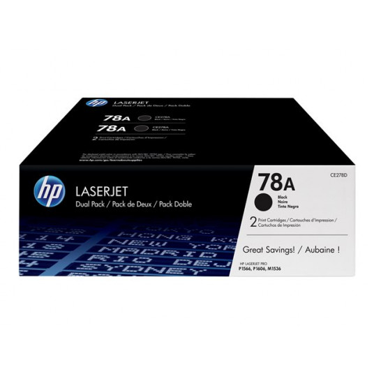 HP 2x toneris CE278A melns HV