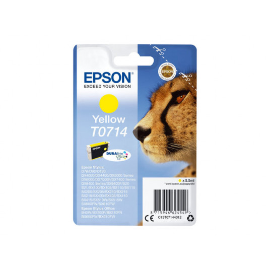 Tintes kasetne EPSON T0714 Yellow 6 ml