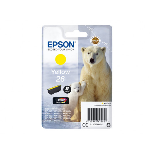 EPSON 26 tintes kasetne dzeltena