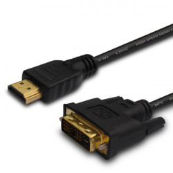Savio CL-139 video kabeļa adapteris 1,8 m DVI-A HDMI A tips (standarta) melns