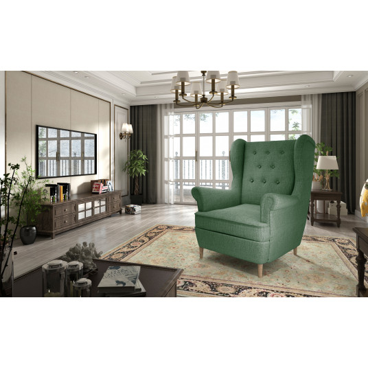 Krēsls Aros, zaļš, audums Solid 39