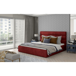 Gulta ar gultas kasti Caramel Dora 63, 160x200, sarkanā krāsā