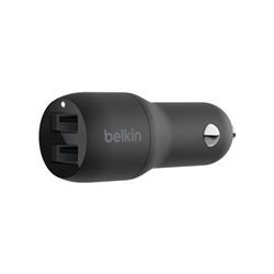 BELKIN Dual USB-A automašīnas lādētājs 12W X2 BLK