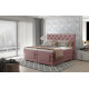 Elektriskā kontinentālā gulta Āboliņš 160x200, rozā, auduma Paklājiņš Velvet 63