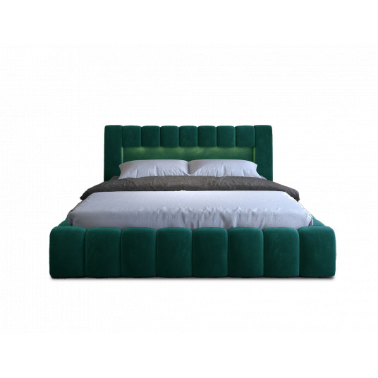 Gulta ar gultas veļas kasti Lamica Monolith 37, 140x200, zaļā krāsā