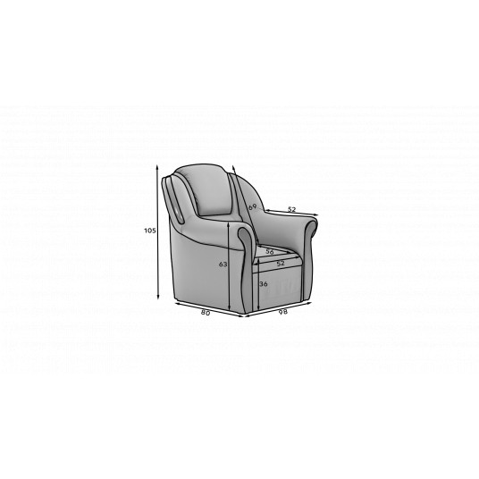 Atzveltnes krēsls Lord, brūns, audums Monolith 09