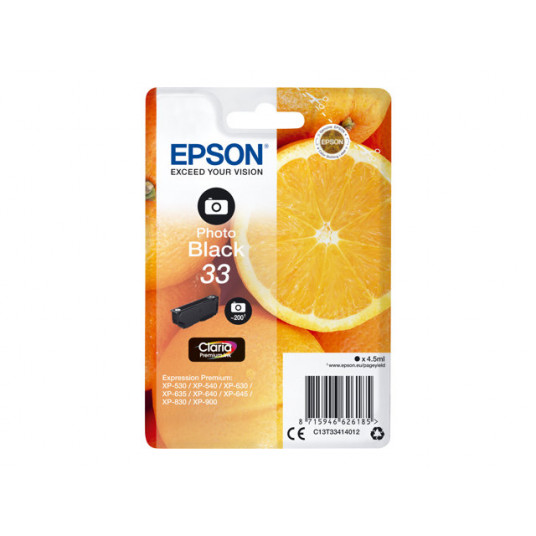 EPSON ORANGE 33 PHOTO BLACK SINGLE