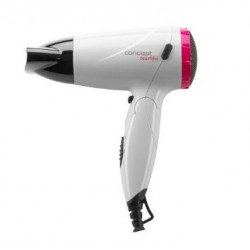 Skaists VV5740 saliekamais matu žāvētājs, balts un rozā
