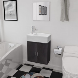 Vannas istabas mēbeļu un izlietņu komplekts, 3. gab., melns