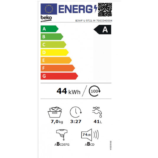 Veļas mašīna BEKO B3WFU5721M