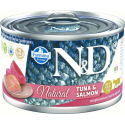 FARMINA N&D Cat Natural Tuna&Salmon - mitrā kaķu barība - 140 g