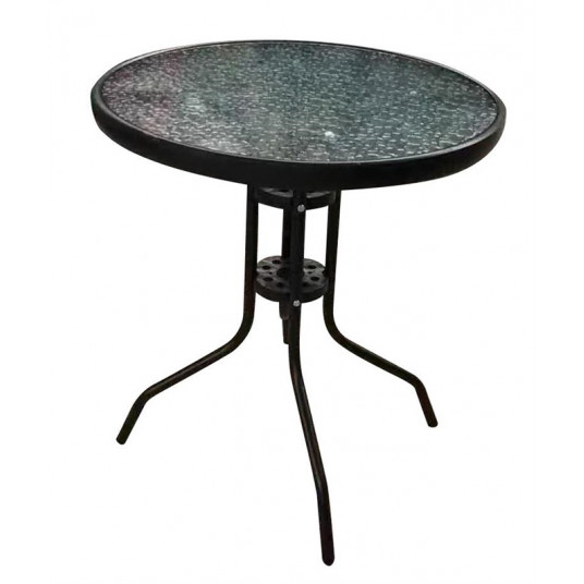 Āra galds BISTRO, melns, Ø60×70 cm