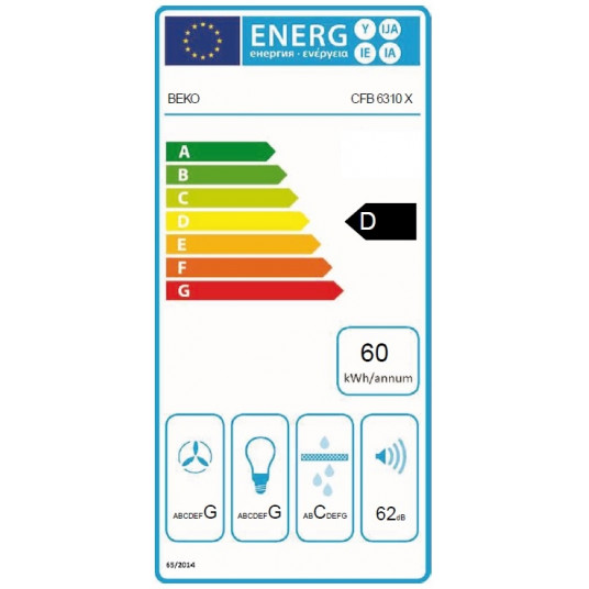 Tvaika nosūcējs  Beko CFB 6310 X