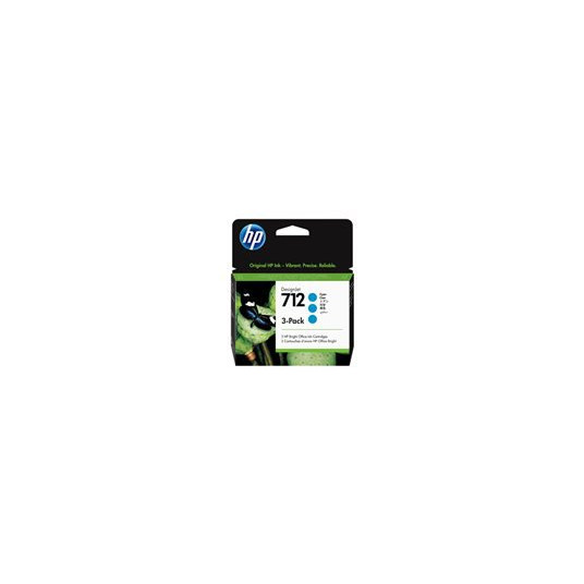 HP 712 3 iepakojumu 29 ml Cyan DesignJet tinte