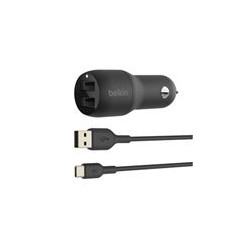 BELKIN Dual USB-A CarCh h1M PVC AC 24W