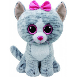 Plusj rotaļlieta TY Beanie Boos Kiki - pelēks kaķis 42 cm