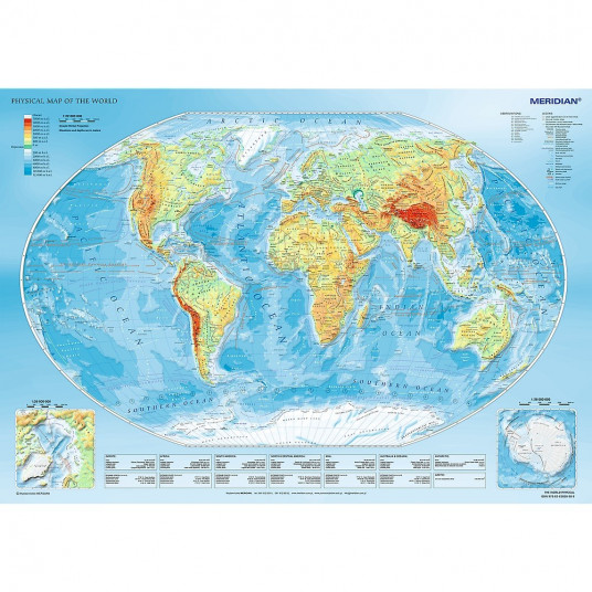 Puzles 1000 elementi Fiziskā pasaules karte
