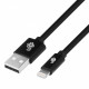 Zibens - USB kabelis 1,5m melns MFi