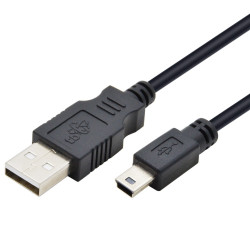 USB kabelis - Mini USB 1,8 m. melns