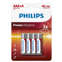 Baterijas Power Alkaline AAA 4gab blisteris