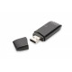 Karšu lasītājs 2 portu USB 2.0 SD/MicroSD kompakts melns