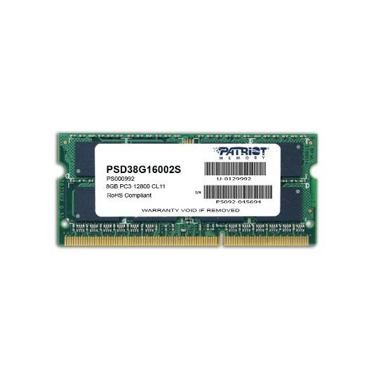 Atmiņa Ultrabook DDR3 SODIMM 8GB 1600GHz 