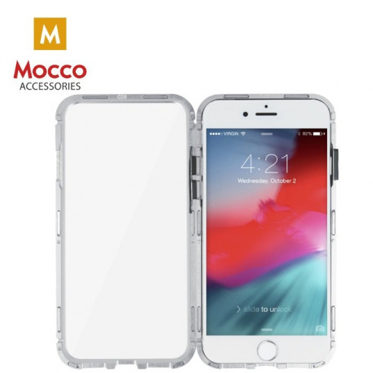 Mocco Double Side Aluminum Case 360 With Tempered Glass For Apple iPhone 7 / 8 Transparent - Silver