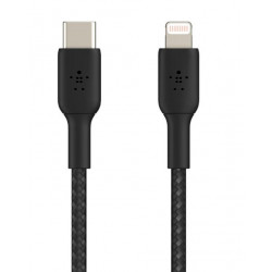 Kabel Braided USB-C Lightning 1m Black