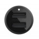 Divkāršs USB A automašīnas lādētājs 12 W x 2 melns