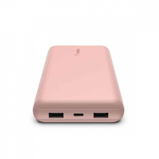 PowerBank 20 000 mAh 15 W USB-A/USB-C rozā zelta krāsa