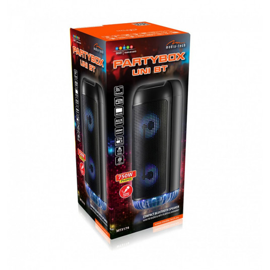 PartyBox UNI bezvadu skaļrunis ar mikrofonu un karaoke funkciju Bluetooth 5.0 MT3174